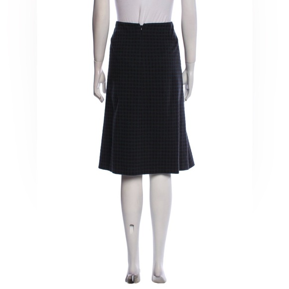 Calvin Klein Collection Wool Blend Green Check Plaid Knee-Length Skirt Size 10 - Picture 3 of 10